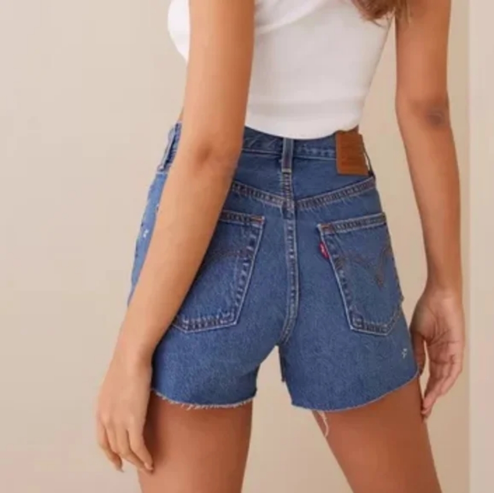 Levi's Ribcage Embroidered Cutoff Jean Shorts - Picture 6 of 11